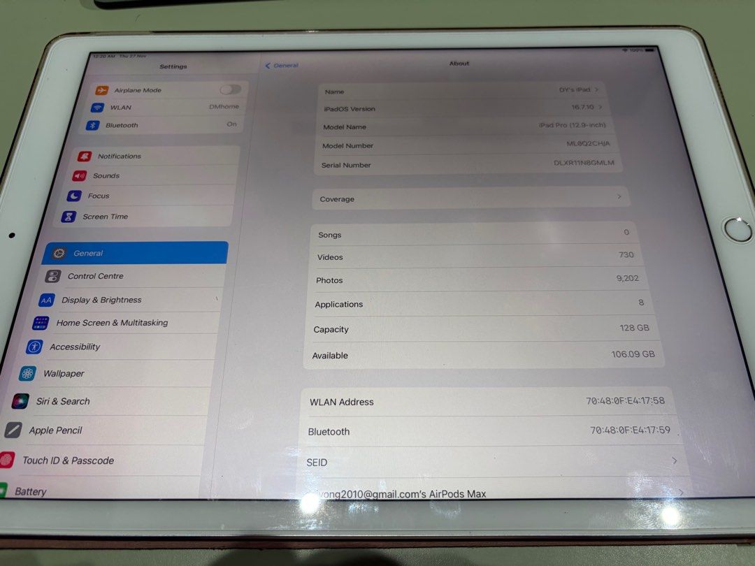 (Category: iPad) located in Singapore. Submitted by ultramanishere (Listing ID 1406445025, Image 1). Description: - Apple iPad Pro 12.9-inch - 128GB storage - In good working condition - Includes iPad only (no accessories) - Perfect body condition Meet-up: Alex Residences. Keywords: Apple iPad, tablet, iPad Singapore, WiFi iPad, used iPad..