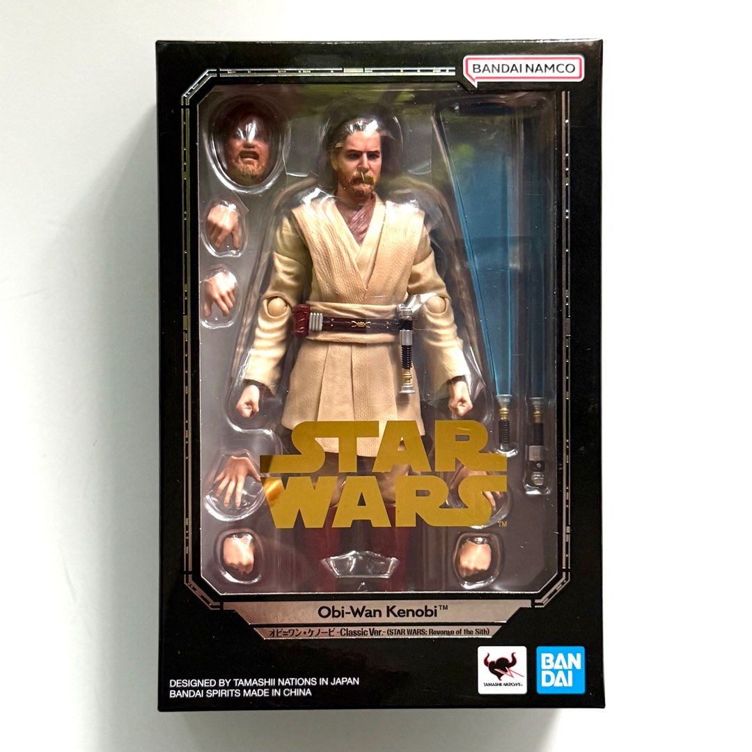 BNIB Bandai Tamashii Nations s.h.figuarts Star Wars Classic Version Revenge Of The Sith Obi-Wan Kenobi SHFiguarts SHF Action Figure, Authentic, New, Sealed & Unopened in Mint Condition Box (Category: Toy Figures) located in Singapore. Submitted by tudor8 (Listing ID 1406449060, Image 1). Description: Authentic, New, Sealed & Unopened in Mint Condition Fixed price please, thanks 😊 First come first served basis while stocks last :) Items sold are 