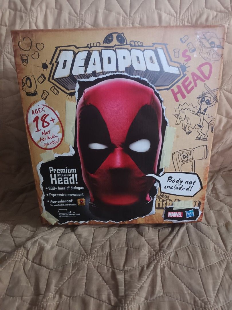 FIXED/FIRM/FINAL/LAST PRICE Hasbro Marvel Legends Deadpool Premium Interactive Head (Category: Figurines & Statues) located in Quezon City. Submitted by raymond_b_dude (Listing ID 1406392419, Image 1). Description: Please read first carefully AVAILABLE ON-HAND (inquiries if available will be ignored) Hasbro Marvel Legends Deadpool Premium Interactive Head Brand new. Unopened/sealed. Box has large dent or crease on the side portion due to shipping