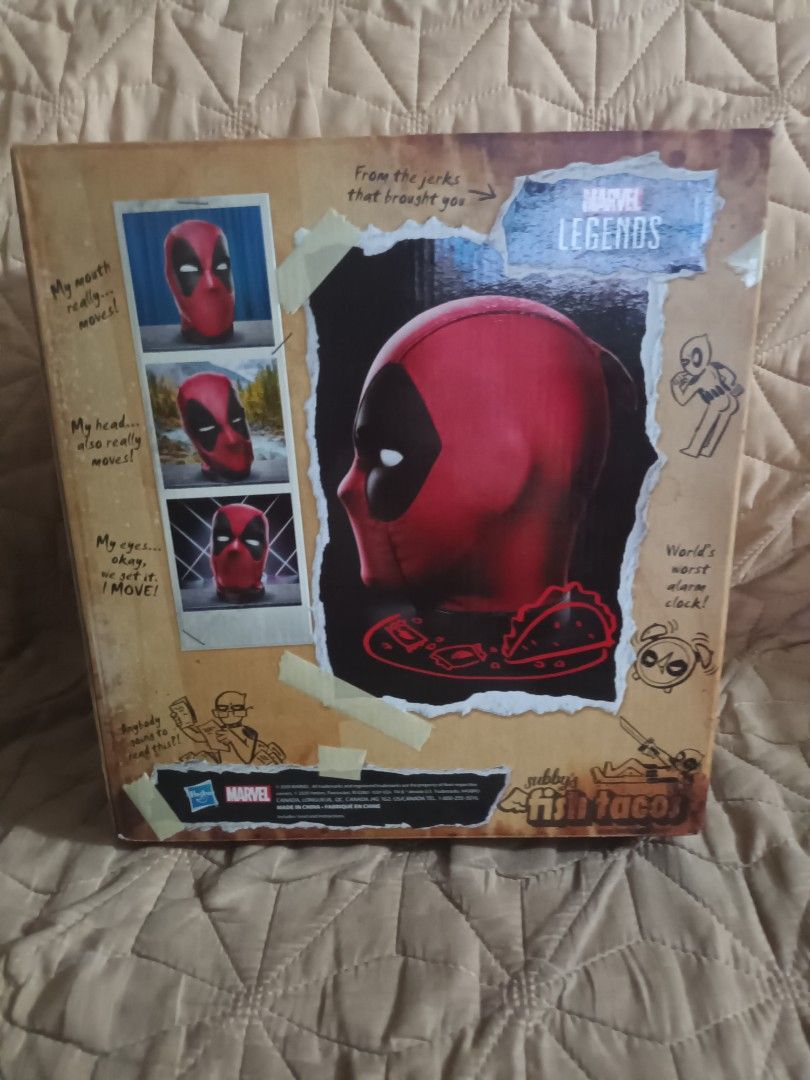 FIXED/FIRM/FINAL/LAST PRICE Hasbro Marvel Legends Deadpool Premium Interactive Head (Category: Figurines & Statues) located in Quezon City. Submitted by raymond_b_dude (Listing ID 1406392419, Image 2). Description: Please read first carefully AVAILABLE ON-HAND (inquiries if available will be ignored) Hasbro Marvel Legends Deadpool Premium Interactive Head Brand new. Unopened/sealed. Box has large dent or crease on the side portion due to shipping
