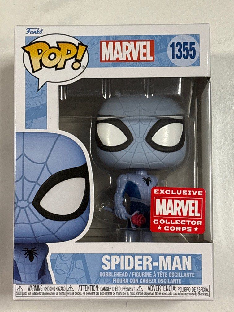 Funko Pop! Marvel Spider-Man Blue #1355 – Exclusivité Collector Corps – Avec étui Acrylique De Protection