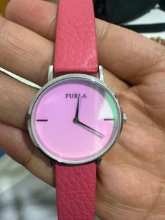 Furla Metropolis Women's Watch - Red Leather Strap, Silver Stainless Steel Case (Model R4251102507)