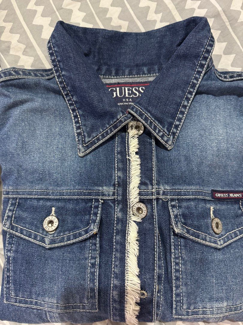 Guess USA Denim Jacket (vintage) (Category: Coats, Jackets and Outerwear) located in Manila. Submitted by chukachiks21 (Listing ID 1406391593, Image 1). Description: Vintage Guess denim jacket. One of a kind style. .