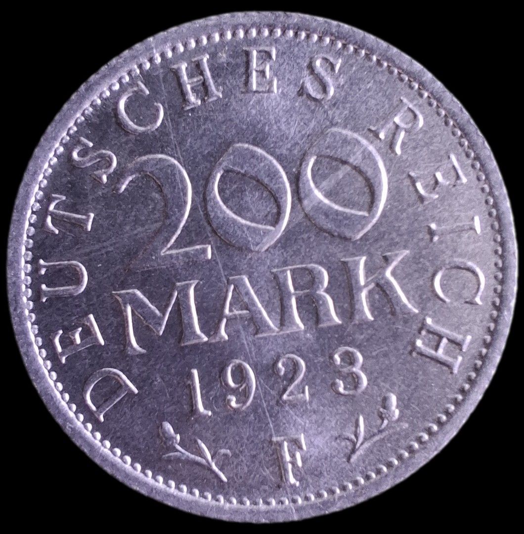 German Inflation Interwar Hyperinflation, Interwar, German 200 Mark Coin 1923, Hobbies & Toys ...