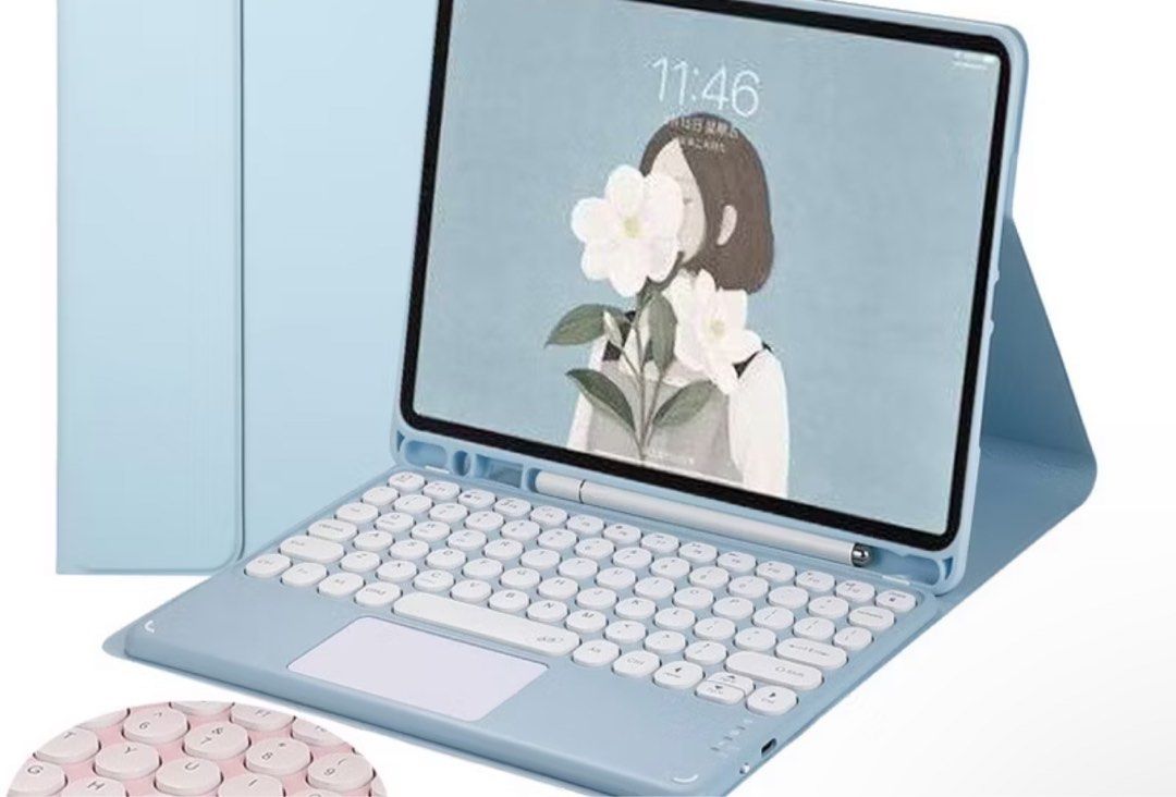 iPad 12.9 Keyboard (Sky Blue) (Category: Computer Keyboard) located in Manila. Submitted by _seller154367 (Listing ID 1361979993, Image 1). Description: Still negotiable!!! RFS: no longer needed 📌slightly deformed on bottom part (see last picture 📌 functional keys (10/10) 📌 with cable charger 📌 used twice .