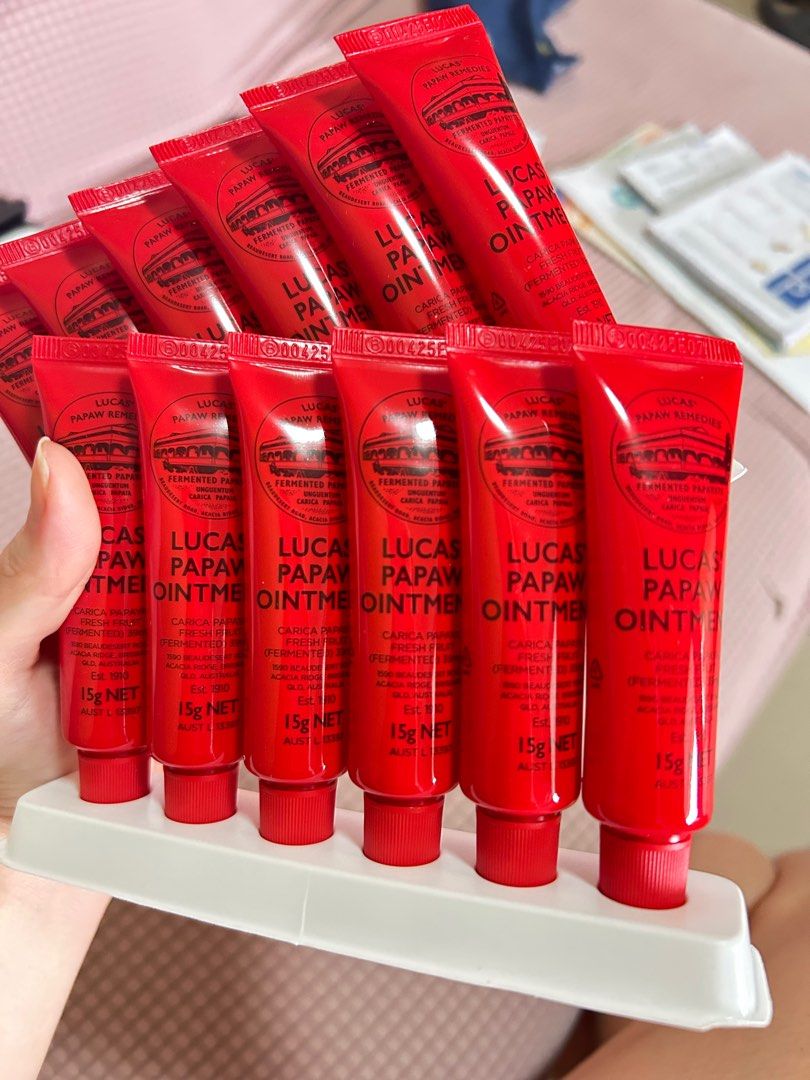 Lucas Papaw Ointment 15g exp May 2028 (Category: Face Care) located in Muntinlupa City. Submitted by piayo (Listing ID 1406291022, Image 1). Description: Relieves: cuts, scratches, abrasions, minor burns, insect bites, heat rash, mild sunburn, skin cracking, and chafing -expiry May 2028 -bought in Australia.