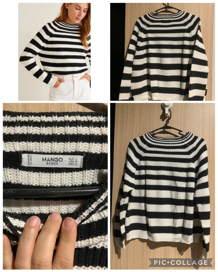 Mango Black & White Knit Top (Category: Longsleeves) located in Paranaque City. Submitted by loopystrunk (Listing ID 1406310227, Image 1). Description: .