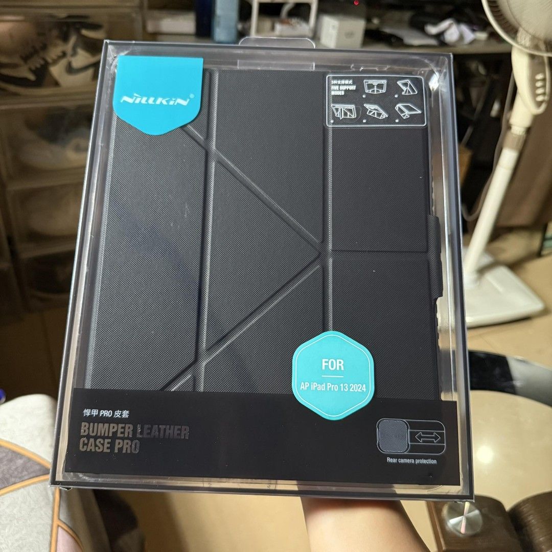 Original iPad Pro 13 2024 Nillkin Bumper Leather Case (Category: Cases & Sleeves) located in Manila. Submitted by camilleirlzd29 (Listing ID 1406292804, Image 1). Description: Original iPad Pro 13 2024 Nillkin Bumper Leather Case - Bumpers on four corners - With Pencil holder - Precise cutout - Auto sleep & wake function - Multifold stand - Color: Black.