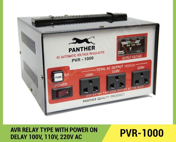 Panther PVR-1000 Automatic Voltage Regulator (Category: Electrical, Adaptors & Sockets) located in Marikina City. Submitted by deon9567 (Listing ID 1406324165, Image 1). Description: No known issues, only a bit dirty Can send more pics if needed, just let me know! Buyer shoulders sf.