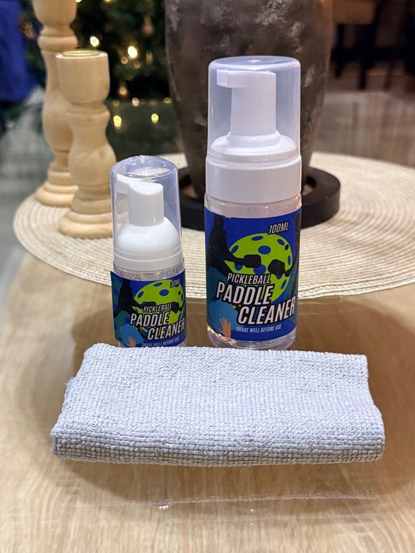 Pickleball Paddle Cleaner Kit (Category: Racket and Ball Sports) located in Manila. Submitted by whemc (Listing ID 1406410616, Image 1). Description: Pickleball paddle cleaner available in 30ml and 100ml. If you want to take good care of your expensive paddles, this is what you should use. It’s a foam-type cleaner that works better for your paddles. 280 - 100ml 180 - 30ml It also comes with a free micro fiber cloth. Just message me if you want to