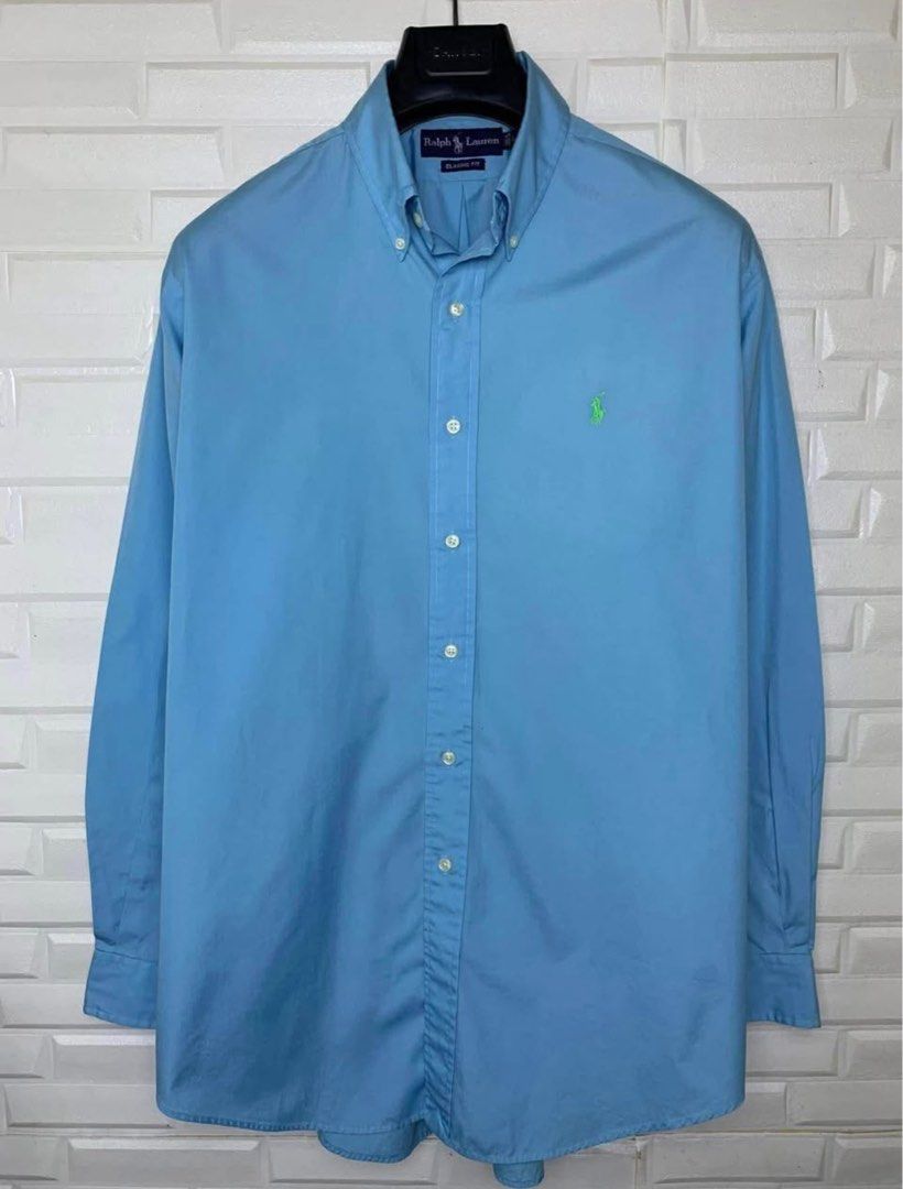 Ralph Lauren Classic Fit Light Blue Shirt (Category: Tshirts & Polo Shirts ) located in Paranaque City. Submitted by agsellsdiff (Listing ID 1406457721, Image 1). Description: FS: RL button-down 📌 Polo RL Light Blue - Size: L (fits up to XL) Length: 84cm Width: 64 cm Good condition Color may vary. May minimal & light stain sa likod (see photo for reference 🏷 ₱1,500 na lang. Negotiable! :) Parañaque Area 📥 Interested parties, DM lang..