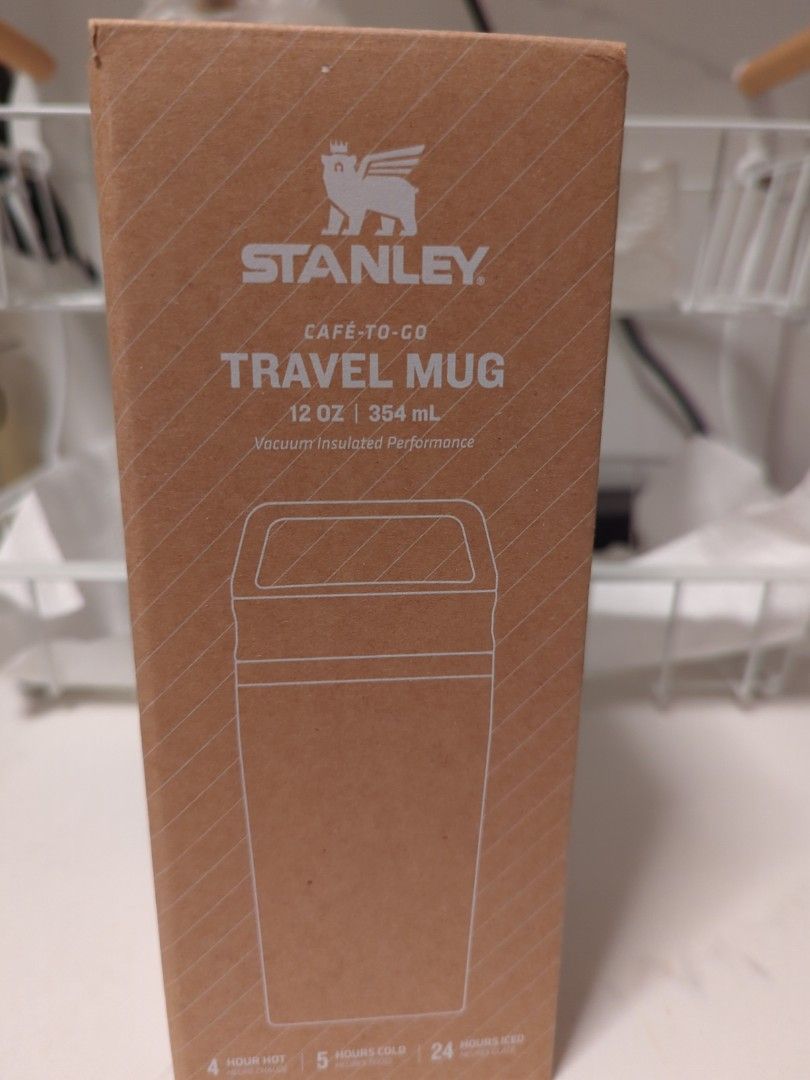 Stanley travel mug water bottle 354 ml (Category: Water Bottles & Tumblers) located in Singapore. Submitted by jeannetteng (Listing ID 1406386347, Image 1). Description: Stanley travel mug 12 oz 354 ml black color brand new comes with brand logo "HOPU" meet up raffles place, telok ayer, Queenstown, Redhill .