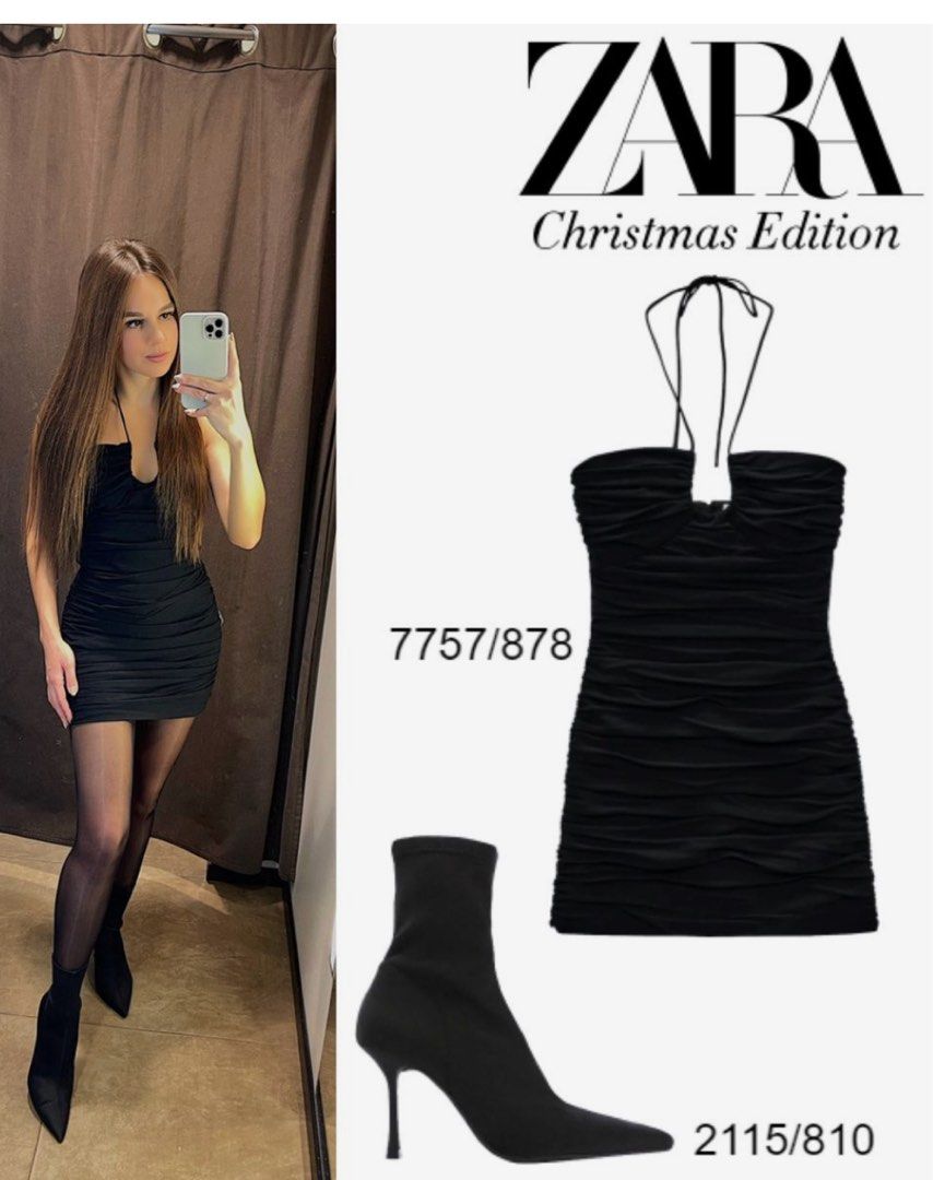 Zara Black Ruched Mini Dress (Category: Dresses) located in Cebu City. Submitted by vanitygurl (Listing ID 1406303285, Image 1). Description: Best fit for xxs -xs only.