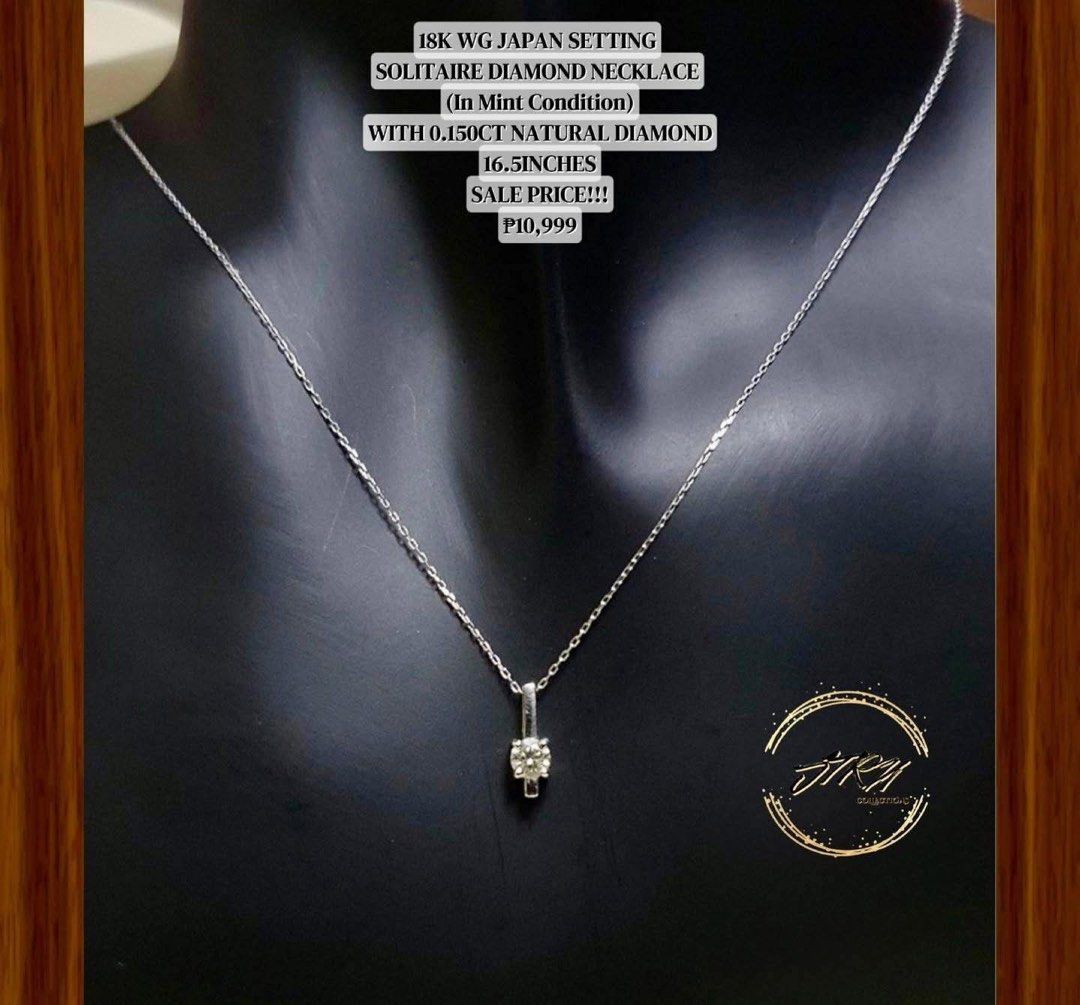 18K WG Japan Setting Diamond Necklace (Category: Necklaces) located in Marikina City. Submitted by meloi0002 (Listing ID 1406621407, Image 1). Description: FIXED!!!.
