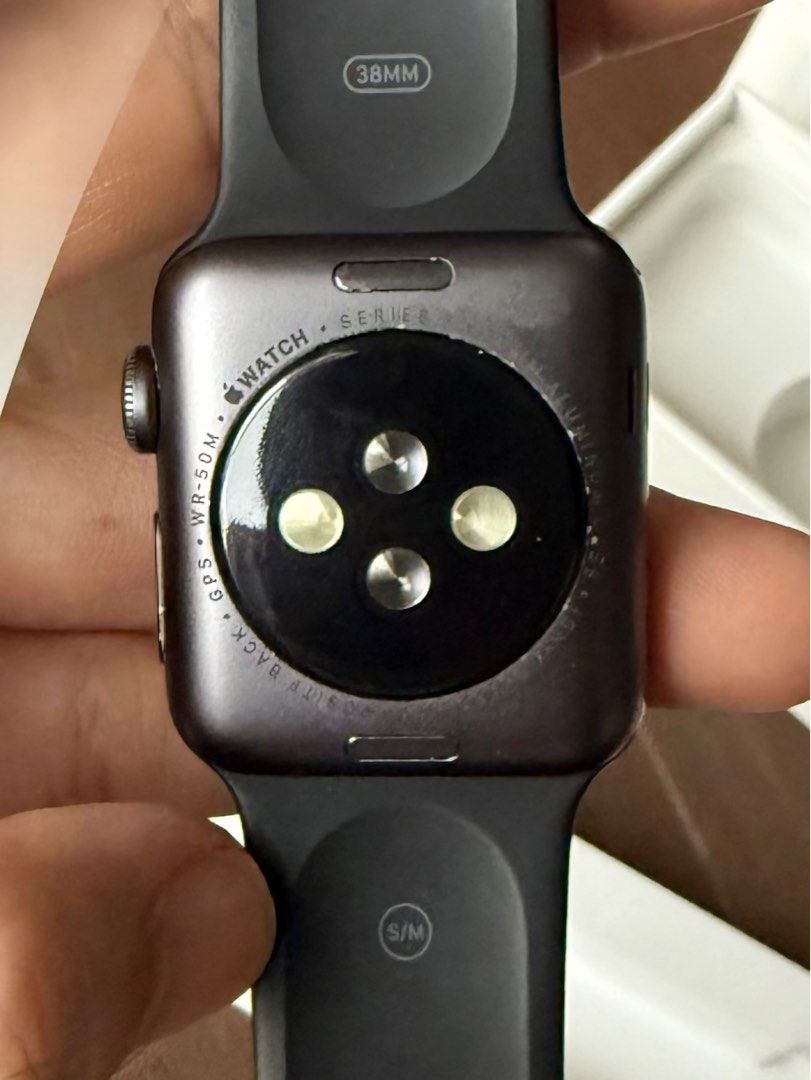 Apple Watch Series 3 38mm Space Gray (Category: Wearables & Smart Watches) located in Quezon City. Submitted by greatgoods (Listing ID 1406525024, Image 3). Description: 😍lowered the price for fast disposal GOOD DEAL! 2nd hand Apple Watch Series 3 38mm Space Gray aluminum case Black sport band Includes original box and charger Comes with an extra band (never used) Ready to pair Minimal usage. Sign of use and stored for a period of time. 💯 devic