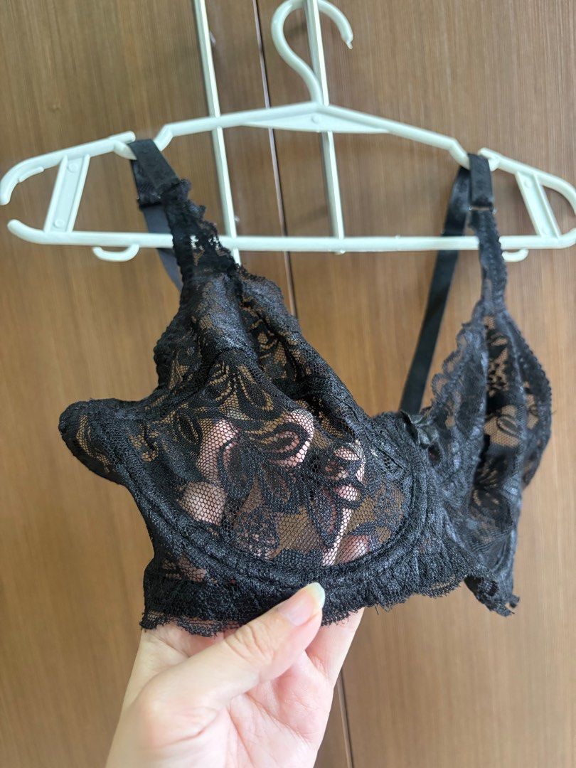 Black Lace Bra 34/75 (Category: Undergarments & Loungewear) located in Manila. Submitted by pinpoints (Listing ID 1406495406, Image 2). Description: - Black lace bra - Size: 34/75 - Adjustable straps - Hook-and-eye closure - Material: 70% cotton, 30% spandex.