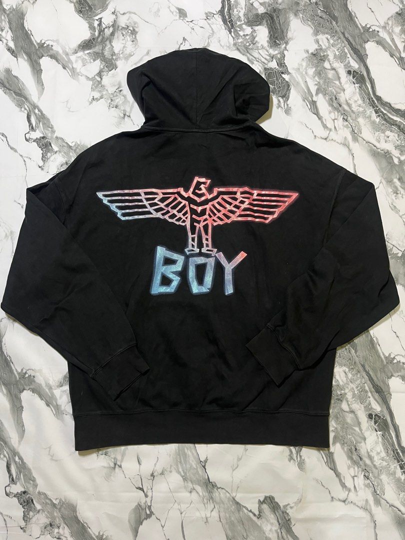 Boy London Hoodie Black (Category: Hoodies) located in Caloocan City. Submitted by yungbluhh (Listing ID 1406513203, Image 2). Description: - Boy London black hoodie - Size: L - Features: - Front pocket - Hood with drawstrings - BOYZ design on front - Eagle design with brand name on back - Made with soft, comfortable material.