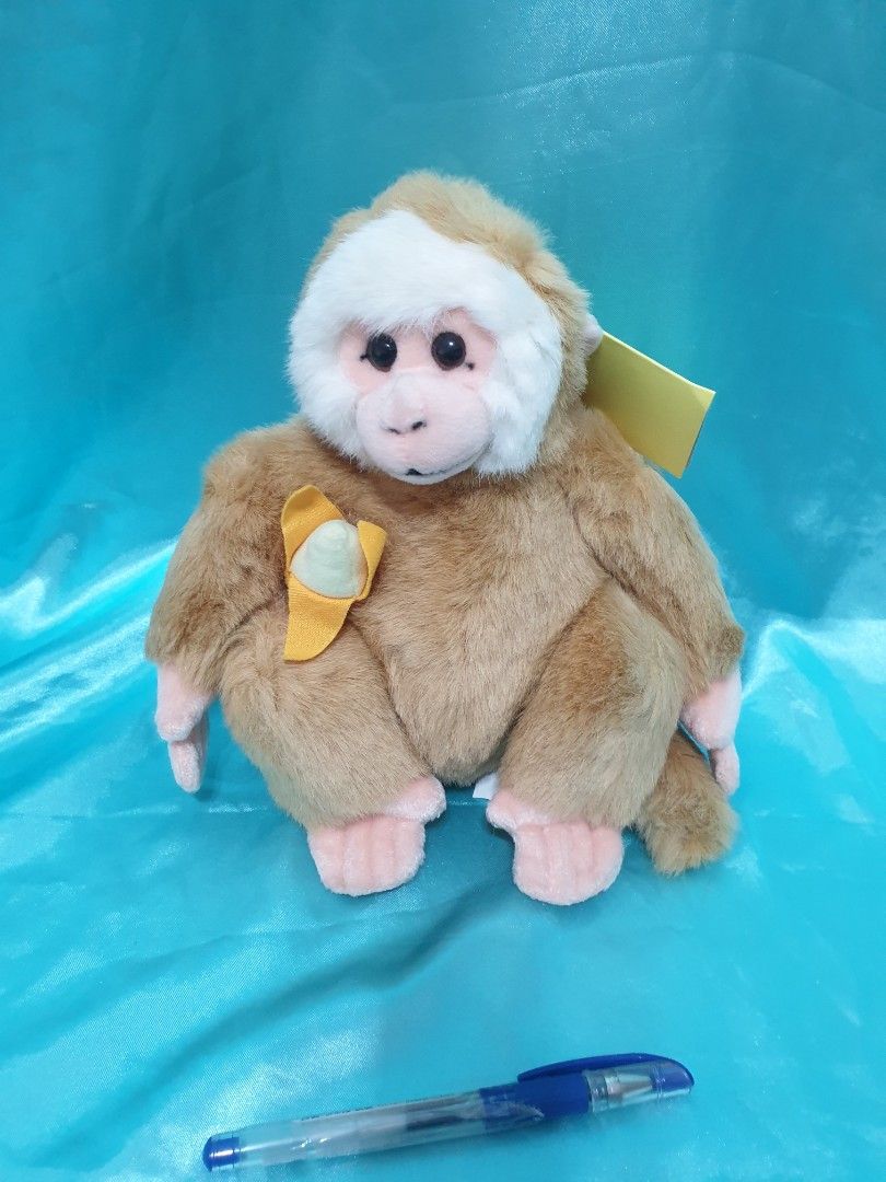 438-最長邊約20公分台北市立動物園精雕動物狒狒猴子可愛香蕉復古早期懷舊童年絨毛娃娃玩偶布偶, 書籍、休閒與玩具, 玩具、公仔、桌遊在旋轉拍賣