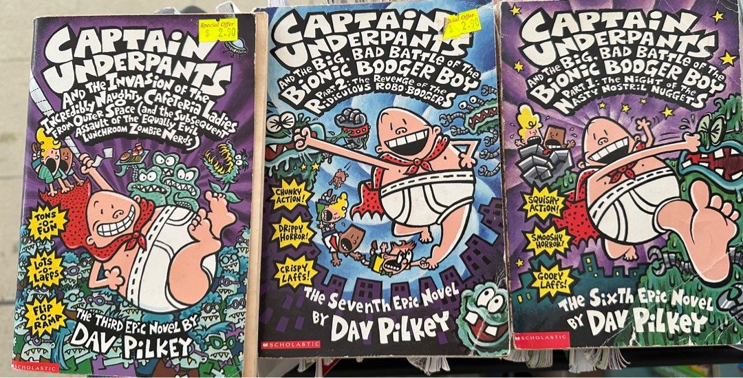 Captain Underpants Books by Dav Pilkey - Various Titles, Hobbies & Toys ...