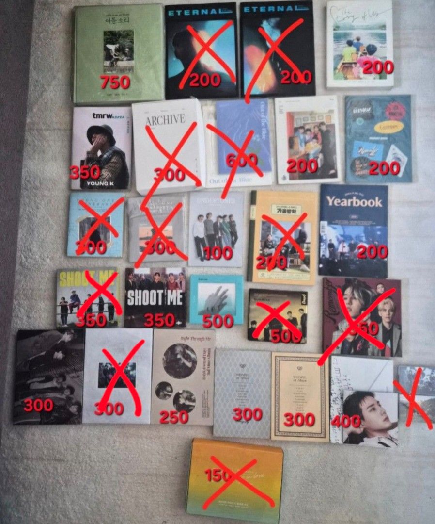 DAY6 albums and merch (Category: CDs & DVDs) located in Makati City. Submitted by parkjae_ (Listing ID 1389931153, Image 1). Description: All Day6 Albums from Daydream to Negentrophy. Plus Wonpil Solo Album, Young K 1st Solo Album and Dowoon Single Album. Also some photobooks and special Magazines. Also includes the Day6 Box for the Book of Us Albums..