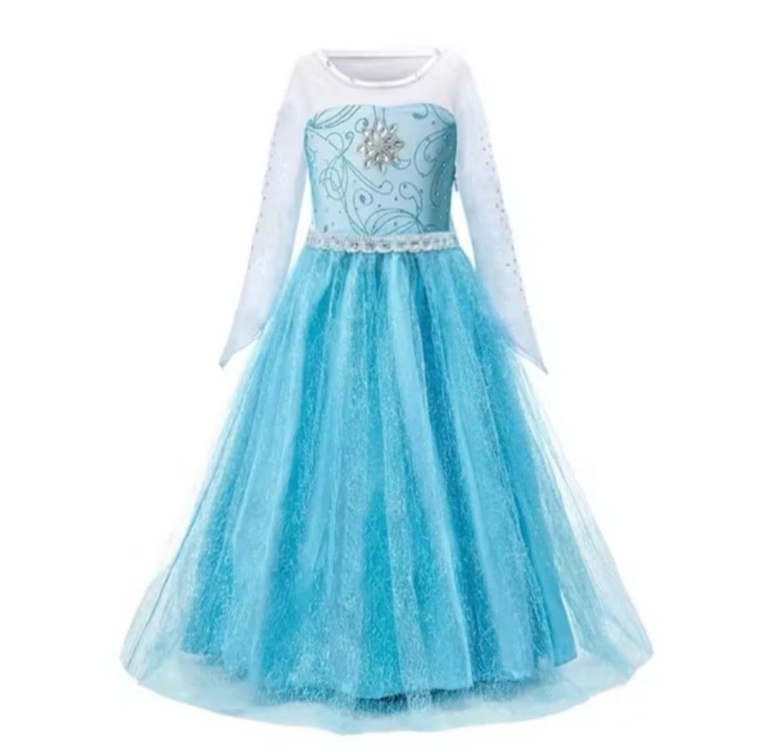 Elsa Dress with Tiara (Category: Babies & Kids Fashion) located in Pasig City. Submitted by apscloset (Listing ID 1406585062, Image 1). Description: Worn once for beauty pageant talent portion... Fit for age 3-5Y (depending on size) - Elsa dress with cape plus matching tiara - Light blue skirt and white top - Intricate detailing on the top - Silver tiara with sparkling embellishments - Perfect for dress-up and themed parties - Long sleeves and sp