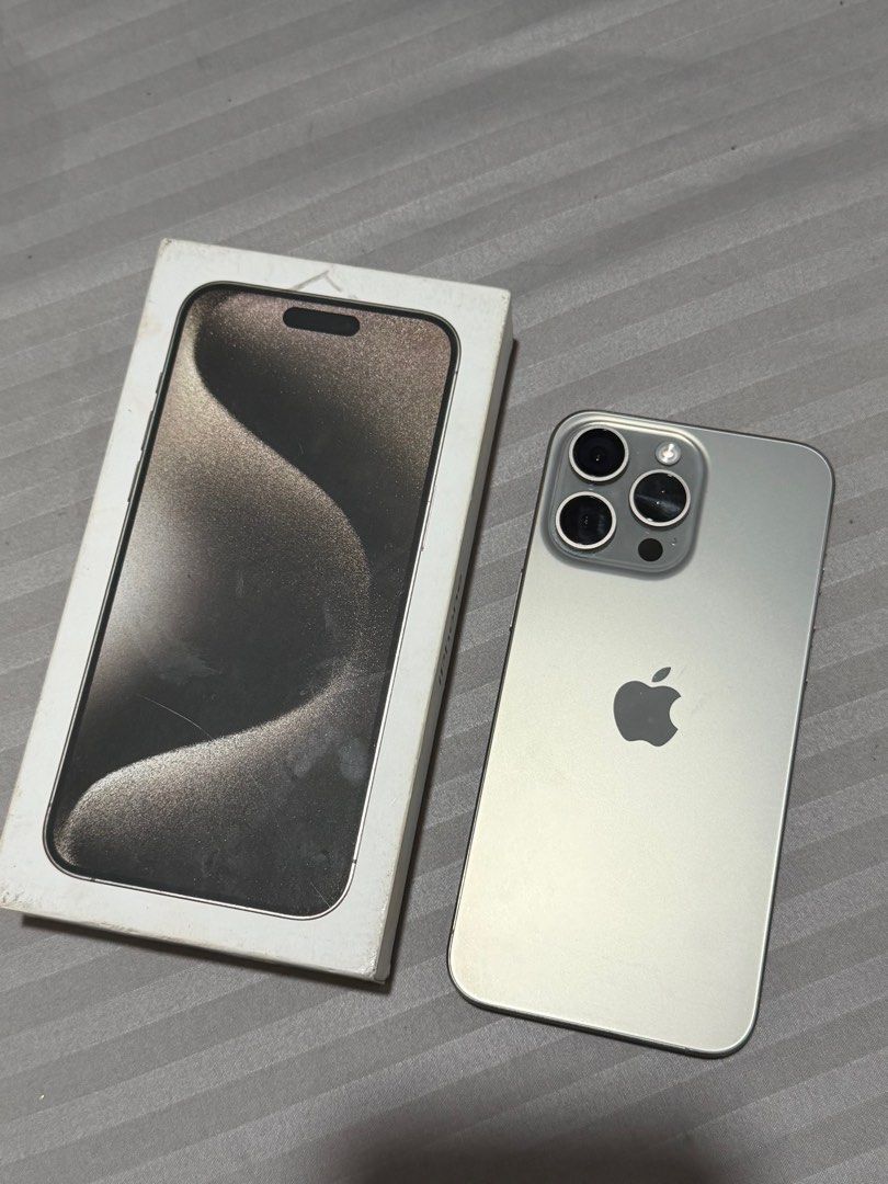 Iphone 15 pro max 512 (Category: iPhone 15 Series) located in Malabon City. Submitted by closetfuel (Listing ID 1406485752, Image 1). Description: Iphone 15 pro max 512gb - bought sa powermac -88% bh - 868 cycle count - with box - no scratches, issue and damage 45, 000 Rfs upgrade din po. Meet up: sm grand central or sm sangandaan. MERON DIN AKO iphone 16 pro max 256.