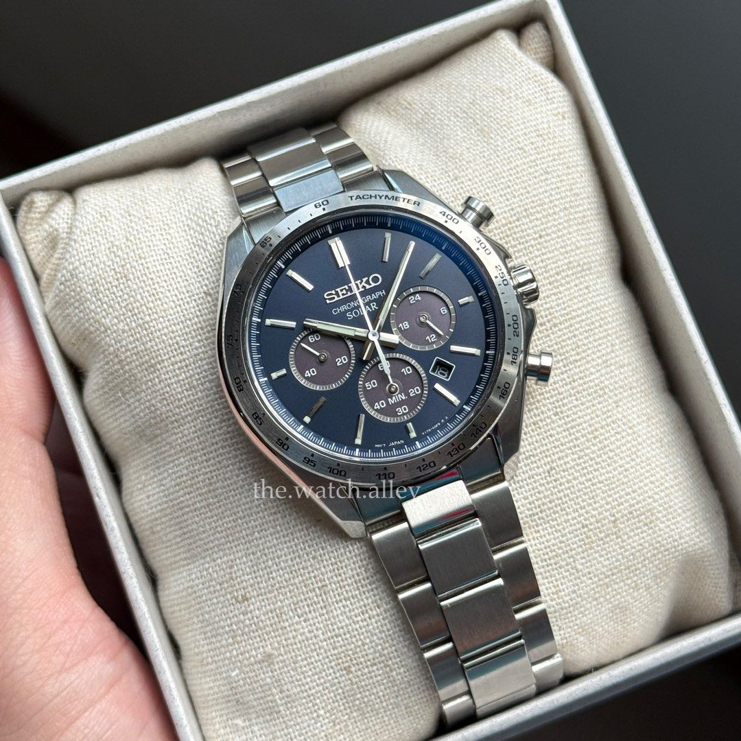 JDM Seiko - Solar Chronograph Blue SBPY163 - Selection (Category: Men's Watches) located in Quezon City. Submitted by TheWatchAlley (Listing ID 1406611410, Image 1). Description: Pre-owned JDM Seiko - Solar Chronograph Blue SBPY163 - Selection Php 14,800 - with double box, manual, and card - 9/10 condition Sapphire Crystal V157 Solar Chronograph Movement 100m Water Resistance Approx 42mm diameter Approx 48mm lug-to-lug width Approx 12.2mm thickne