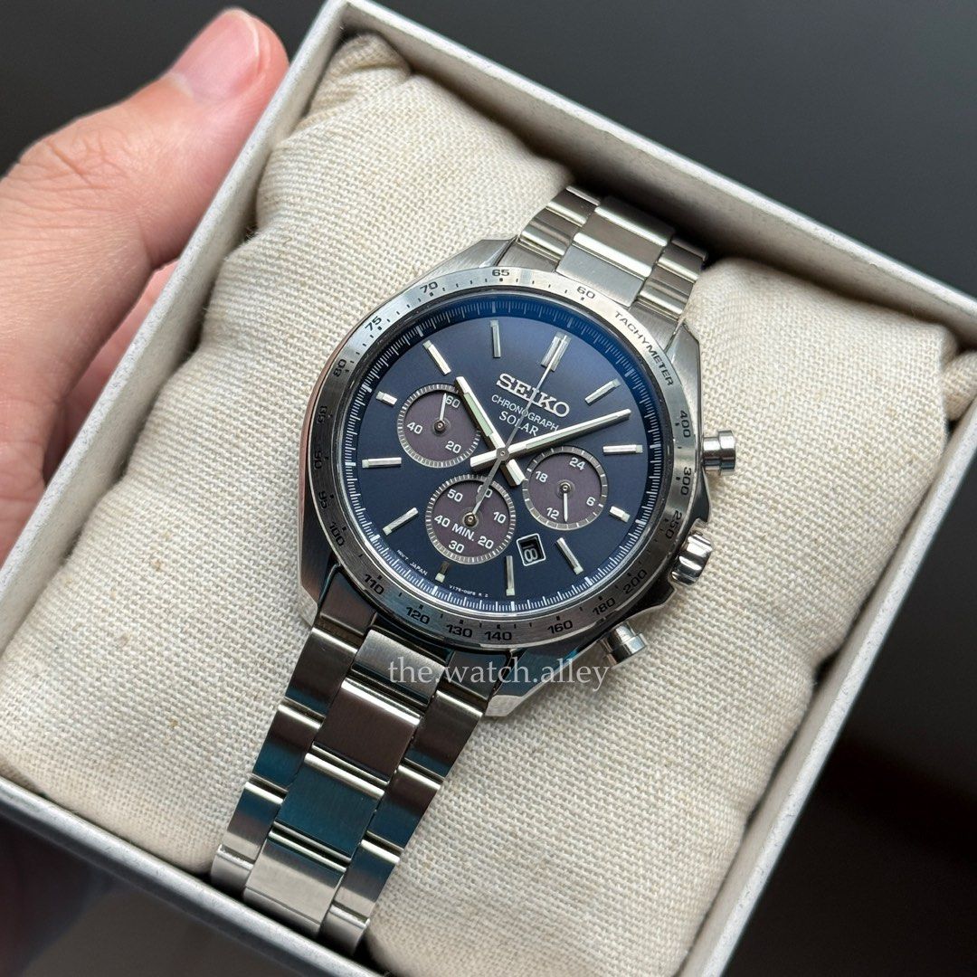 JDM Seiko - Solar Chronograph Blue SBPY163 - Selection (Category: Men's Watches) located in Quezon City. Submitted by TheWatchAlley (Listing ID 1406611410, Image 3). Description: Pre-owned JDM Seiko - Solar Chronograph Blue SBPY163 - Selection Php 14,800 - with double box, manual, and card - 9/10 condition Sapphire Crystal V157 Solar Chronograph Movement 100m Water Resistance Approx 42mm diameter Approx 48mm lug-to-lug width Approx 12.2mm thickne