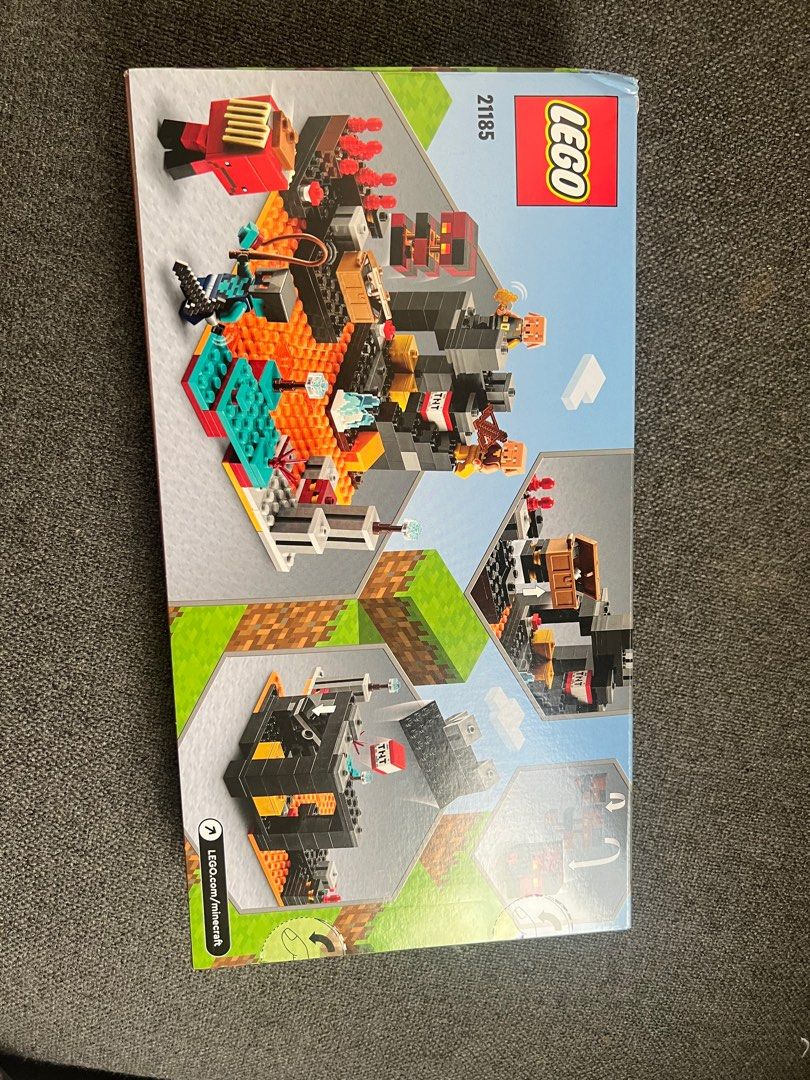 LEGO Minecraft The Nether Bastion 21185 (Category: Lego & Building Sets) located in Quezon City. Submitted by authenticcloset (Listing ID 1406471080, Image 3). Description: - LEGO Minecraft The Nether Bastion set (21185). - Suitable for ages 8+. - Features Minecraft characters and elements. - Box shows contents, including figures and structures. - Back of box displays scene possibilities. Please check photos for the condition of the box .