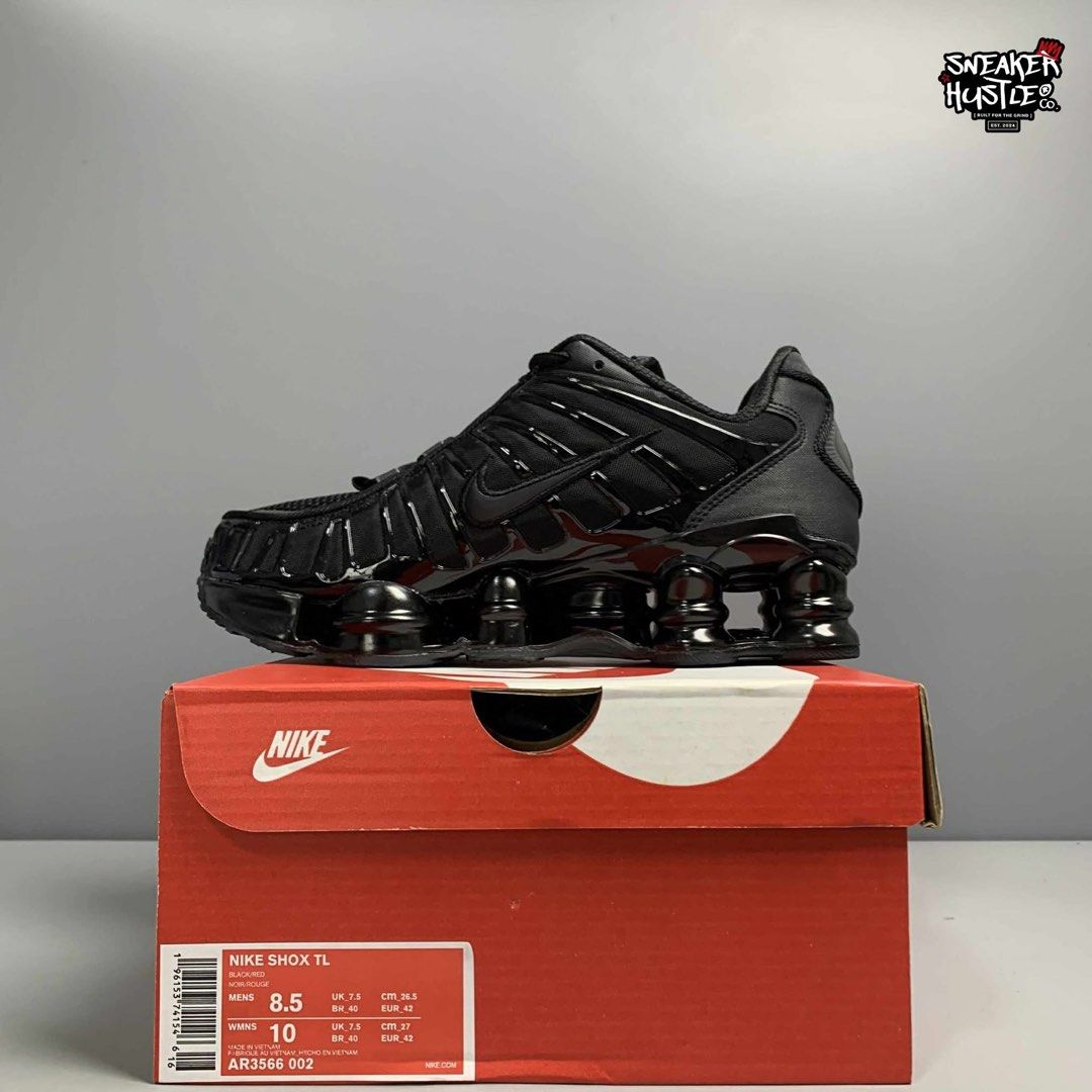 Nike Shox TL Black (Category: Sneakers) located in Quezon City. Submitted by jsneakers-golds (Listing ID 1406600981, Image 3). Description: All sizes available my actual photo posted ✅ Preorder or same day delivery also available Location Quezon City For order minimum downpayment of ₱500 remaining balance can be cod by Lalamove or Lbc Accepted payment is gcash or bank Or cash on delivery accepted ☑️ Message me for order 📥📨.
