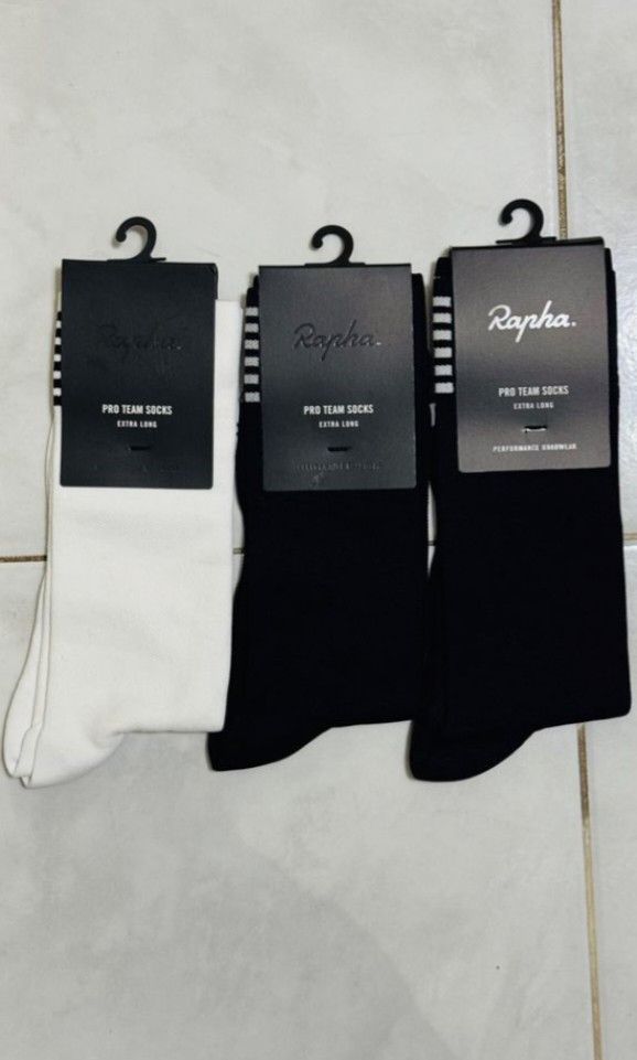 Rapha Pro Team Socks Extra Long (Category: Activewear) located in Taguig. Submitted by c00lafu (Listing ID 1350421802, Image 1). Description: 1700 each 4,000 for all 3 Black - Size Medium Black - Size Small White - Size Small.