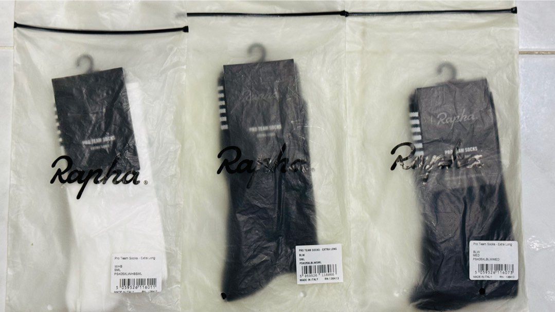 Rapha Pro Team Socks Extra Long (Category: Activewear) located in Taguig. Submitted by c00lafu (Listing ID 1350421802, Image 3). Description: 1700 each 4,000 for all 3 Black - Size Medium Black - Size Small White - Size Small.