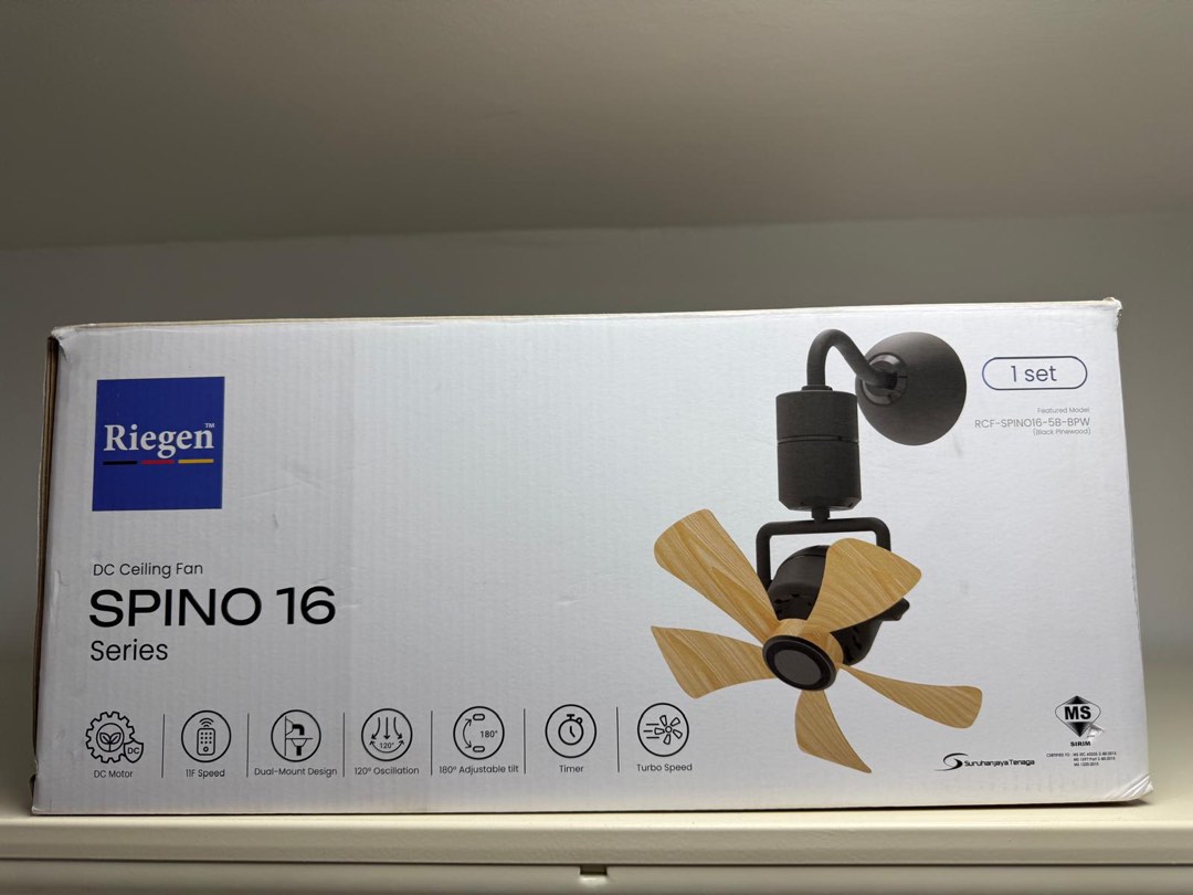 Riegen Spino 16 DC Ceiling Fan, Furniture & Home Living, Lighting ...