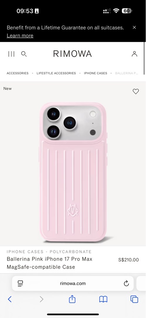 Rimowa Ballerina Pink - 17 pro max iphone case, Mobile Phones