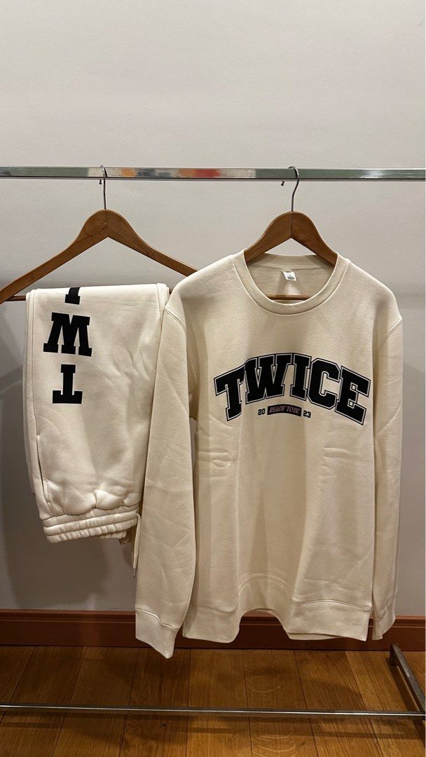 Twice Ready To Be Sweatshirt and Sweatpants Set (Category: Sets & Coordinates) located in Antipolo. Submitted by agentjic (Listing ID 1406555633, Image 1). Description: Twice Ready To Be Sweatshirt and sweatpants set *Worn once to fit Size: Both Large Sweatshirt dimensions: Width 23 Length 30 Sleeve length 28.5 Sweatpants dimensions: Size Large Length 41 From Australia merch.