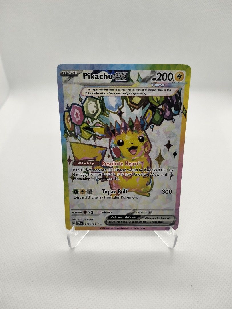 2024 Pikachu ex Surging Sparks 219/191 Full Art Ultra Rare Pokémon ...
