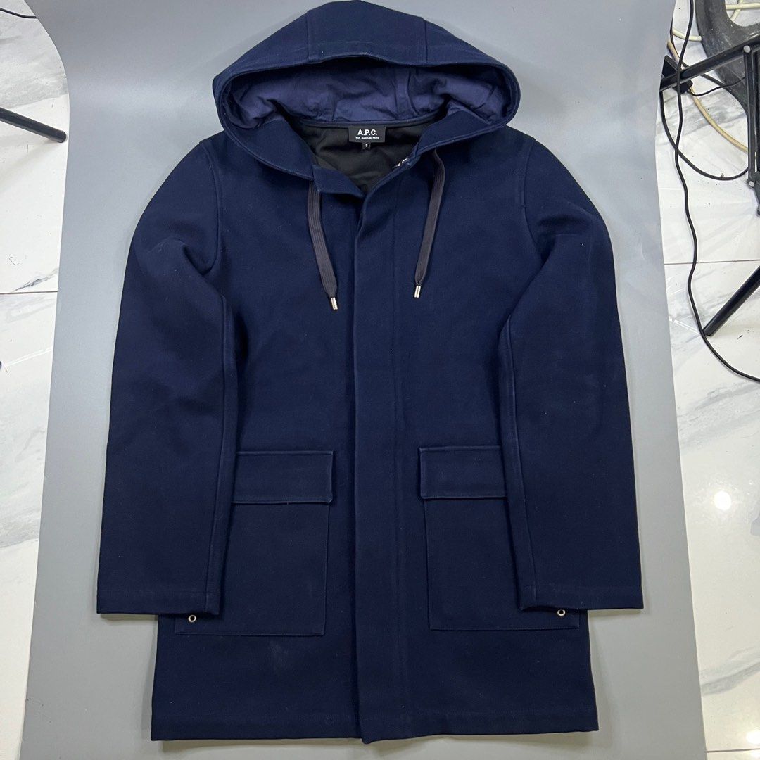 A.P.C. - Hooded Parka Jacket Heavy Fabric (Category: Coats, Jackets and Outerwear) located in Paranaque City. Submitted by millennial_goodz (Listing ID 1406793279, Image 1). Description: WTS A.P.C. - Hooded Parka Jacket Heavy Fabric Size Small Dimensions: 21" Width - 32" Length - 25" Sleeve Length Excellent condition Authentic P3,000 only DM.