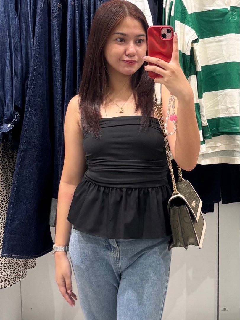 Black Peplum Tube Top (Category: Others Tops) located in Manila. Submitted by mscyaa.declutter (Listing ID 1406655481, Image 1). Description: used twice.