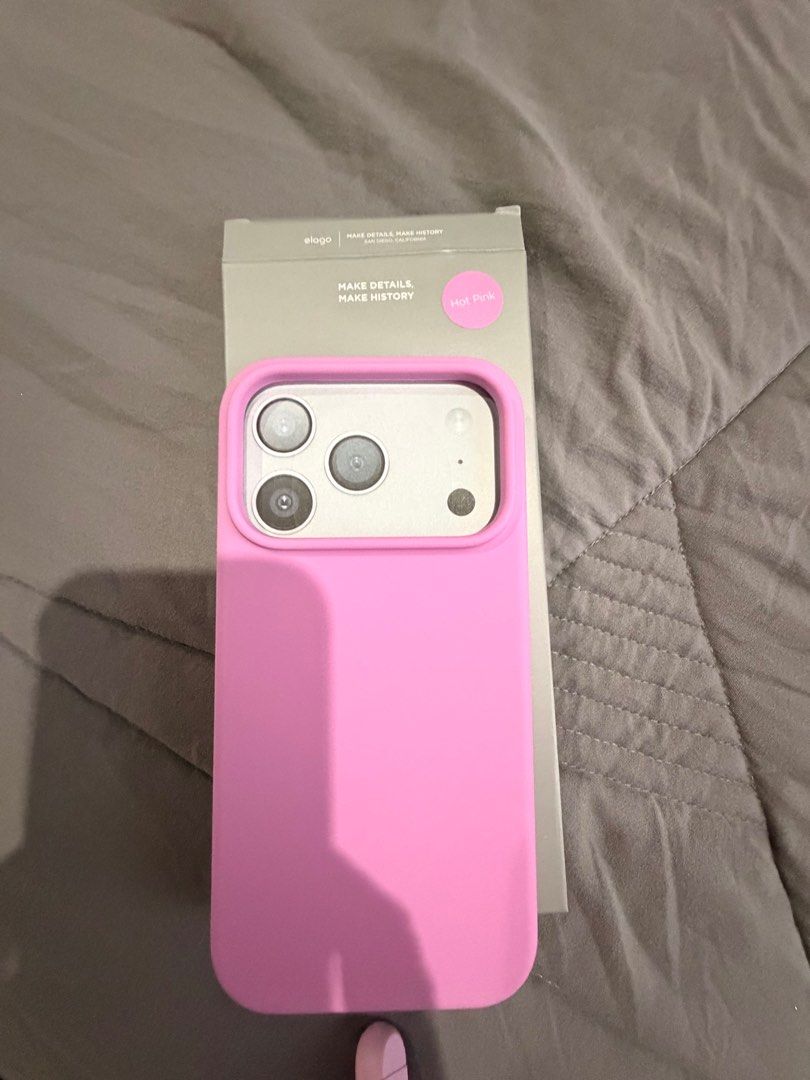 Elago iPhone 17 Pro Case - Hot Pink (Category: iPhone 17 Series) located in Cebu City. Submitted by greatstuffshopper (Listing ID 1406719594, Image 3). Description: Authentic Elago Silicon Case for iPhone 17 Pro Never used RFS - I got my Beats Pink Case.