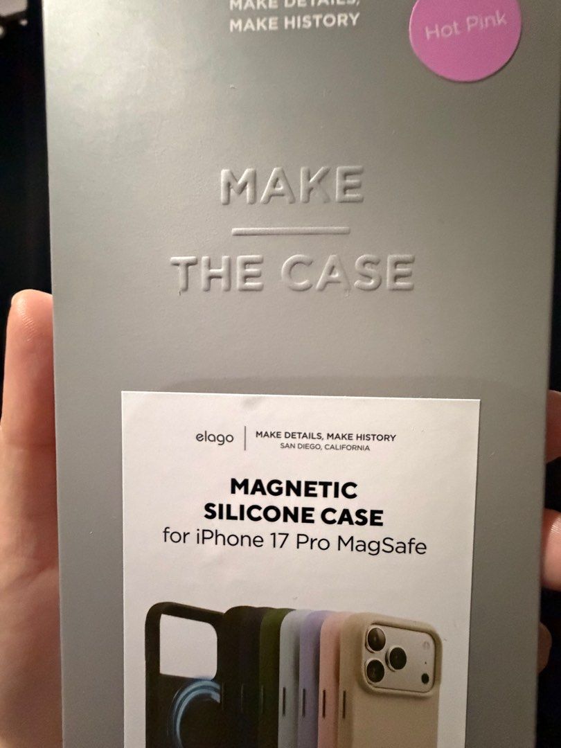 Elago iPhone 17 Pro Case - Hot Pink (Category: iPhone 17 Series) located in Cebu City. Submitted by greatstuffshopper (Listing ID 1406719594, Image 2). Description: Authentic Elago Silicon Case for iPhone 17 Pro Never used RFS - I got my Beats Pink Case.