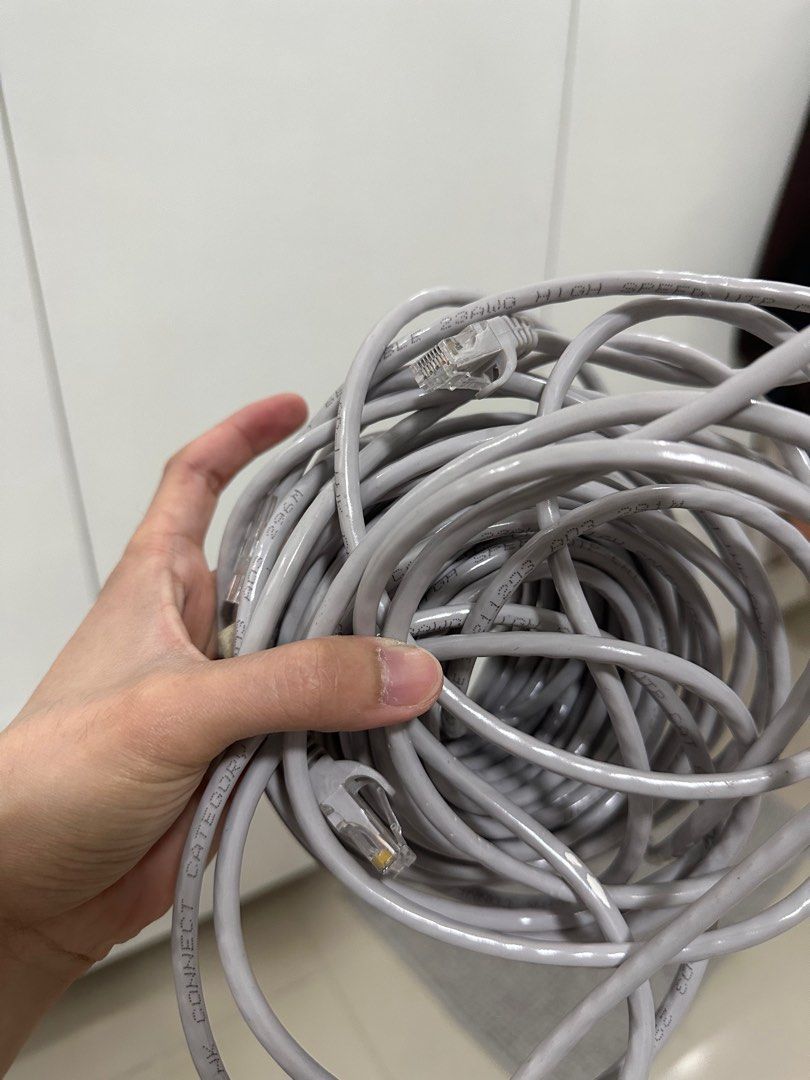 Ethernet Cable Used (Category: Cables & Adaptors) located in Makati City. Submitted by jesseboi31 (Listing ID 1406734470, Image 2). Description: Used Ethernet Cable Di ko na alam gaano kahaba pero mahaba more than 10m probably Still working rfs: decluttering loc: Sampaloc, Manila.