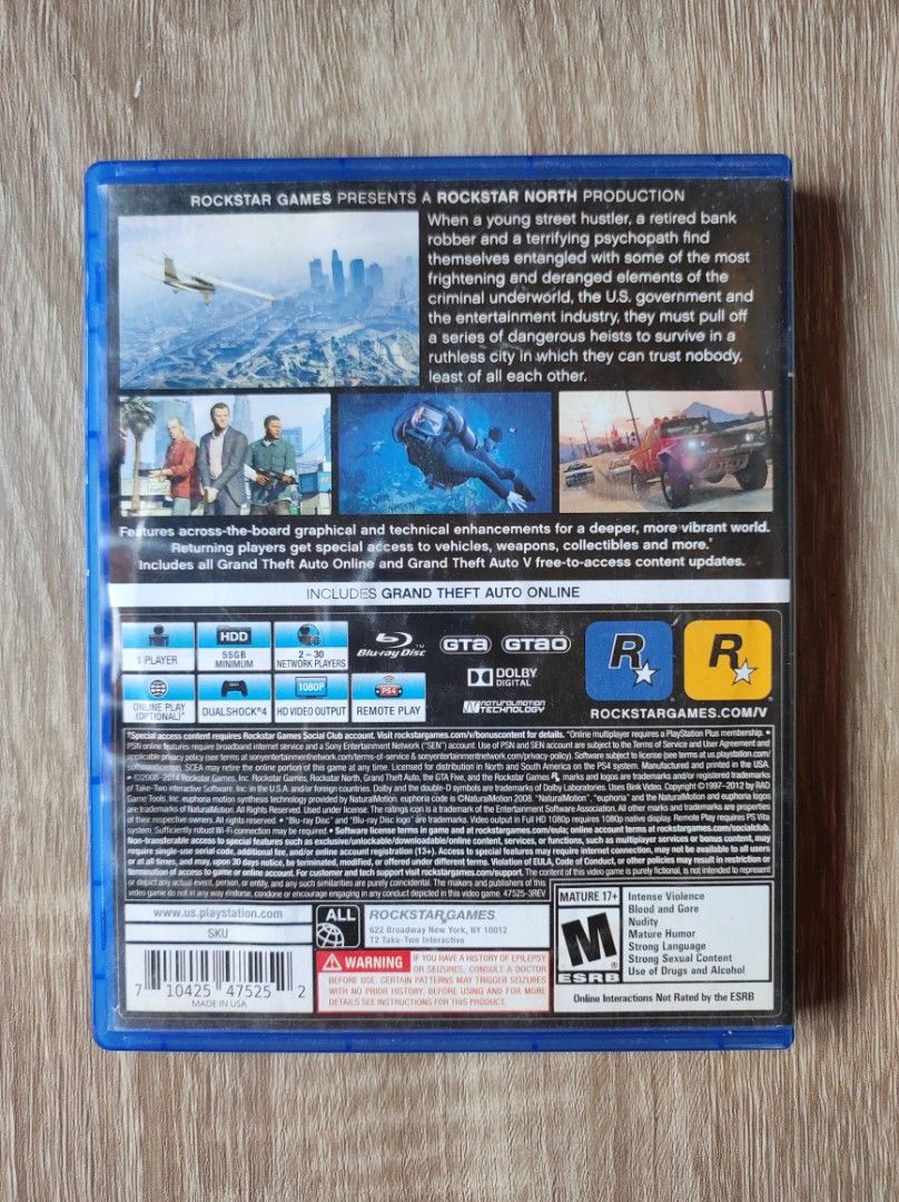 Grand Theft Auto 5 Game PS4; PS5 (Category: PlayStation) located in Quezon City. Submitted by theplugresearch (Listing ID 1406744012, Image 2). Description: GTA V for the PS4 console will work on both the PS4 and PS5. The newer generation PS5 is designed to be fully backward compatible with the older generation PS4. Region Guide: R-ALL GLOBAL = (region-free) SHOULD YOU BUY THIS GAME? - I think everyone knows this masterpiece already, but if you w