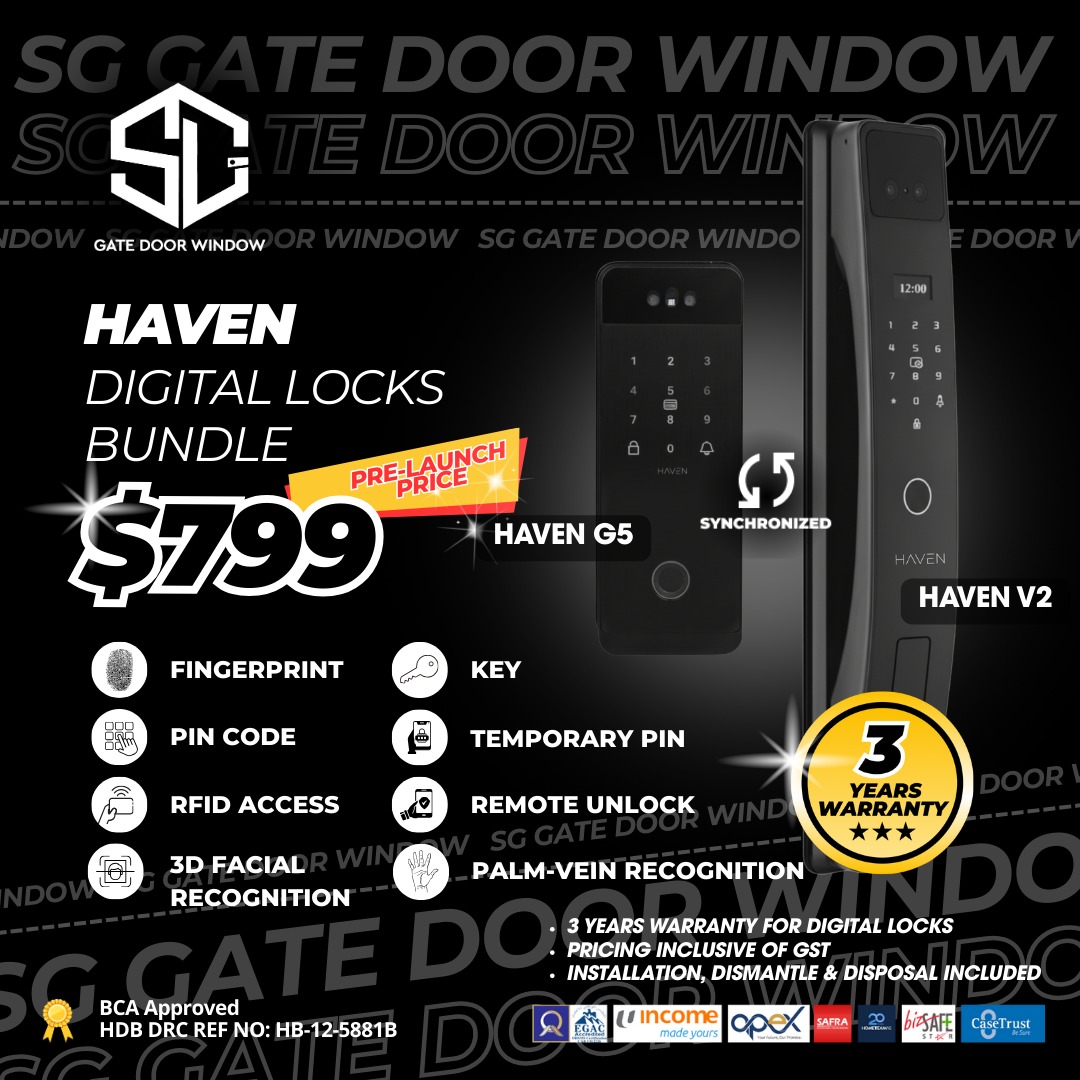 Haven Digital Lock Bundle (V2 + G5), Furniture & Home Living, Security ...