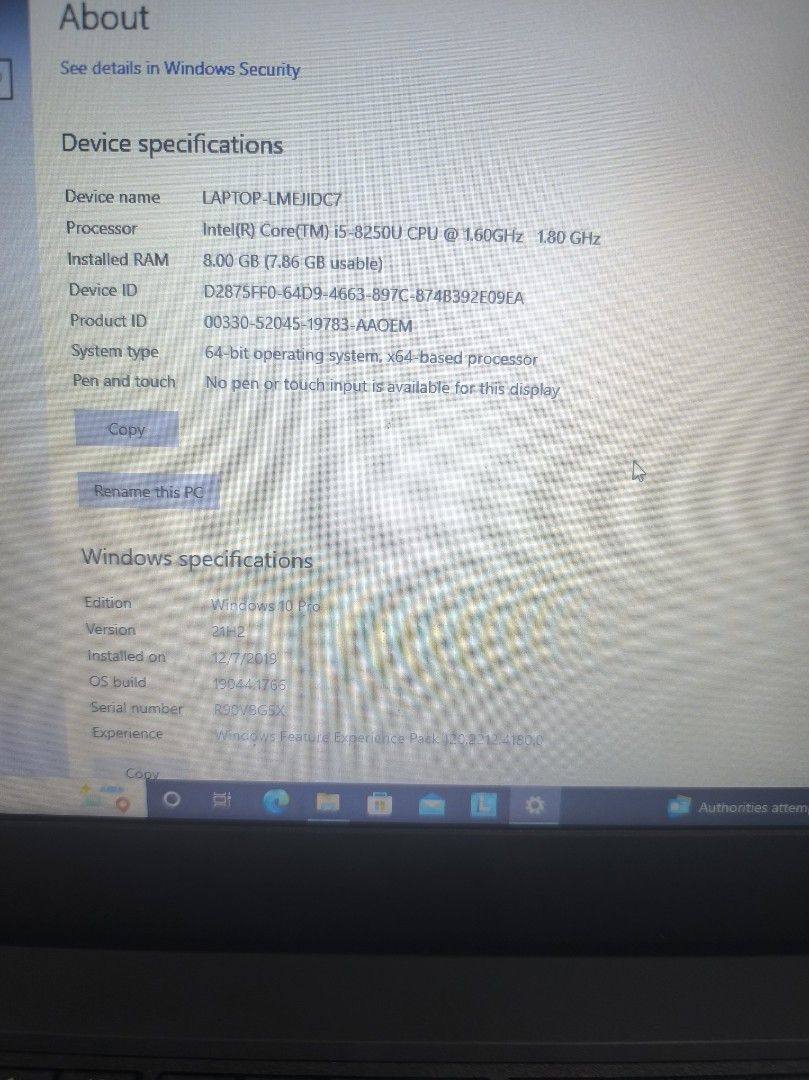Lenovo ThinkPad L 380 i5 8th gen (Category: Laptops & Notebooks) located in Las Pinas. Submitted by jpntrader (Listing ID 1383743180, Image 3). Description: Lenovo ThinkPad L 380 Intel Core i5-8250 CPU 1.60Ghz 1.80Ghz RAM 8GB ROM SSD 258GB Windows 11 Pro.