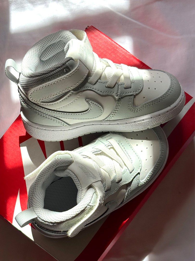Nike Court Borough Mid 2 (TDV) - 7C (Category: Babies & Kids Fashion) located in Pasig City. Submitted by mariks (Listing ID 1406682971, Image 1). Description: ‼️TODDLER SHOES FOR SALE‼️ 👟NIKE COURT BOROUGH MID 2 (TDV) ⚪️SAIL/LIGHT SILVER-WHITE Size: UK 6.5 Cm 13 💯 Legit 💯 Brand new 📍Pasig 🏷️ 2,000 (negotiable) RFS: Wrong size .