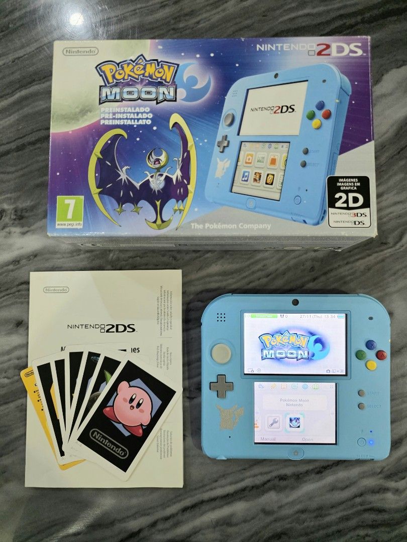 Nintendo 2DS Pokemon Moon Limited Edition (Complete) Rare (Category: Nintendo) located in Mandaluyong City. Submitted by chan.ningtatum (Listing ID 1406701879, Image 3). Description: For sale! Nintendo 2DS Pokemon Moon Limited Edition Brand New Condition. No Issue. Very rare and good for collectors Checkouts via Shope e and Laz ada Available Shipping: Lalamove, Grab Meet ups: Mandaluyong and San Juan City..