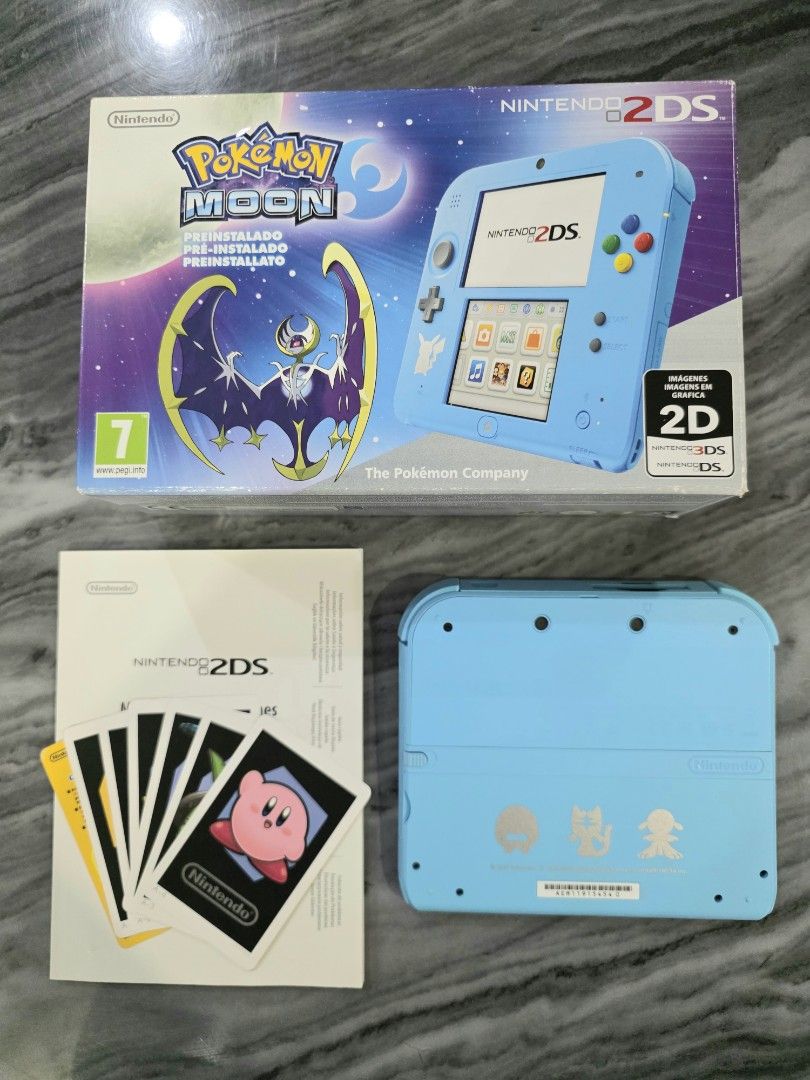 Nintendo 2DS Pokemon Moon Limited Edition (Complete) Rare (Category: Nintendo) located in Mandaluyong City. Submitted by chan.ningtatum (Listing ID 1406701879, Image 2). Description: For sale! Nintendo 2DS Pokemon Moon Limited Edition Brand New Condition. No Issue. Very rare and good for collectors Checkouts via Shope e and Laz ada Available Shipping: Lalamove, Grab Meet ups: Mandaluyong and San Juan City..