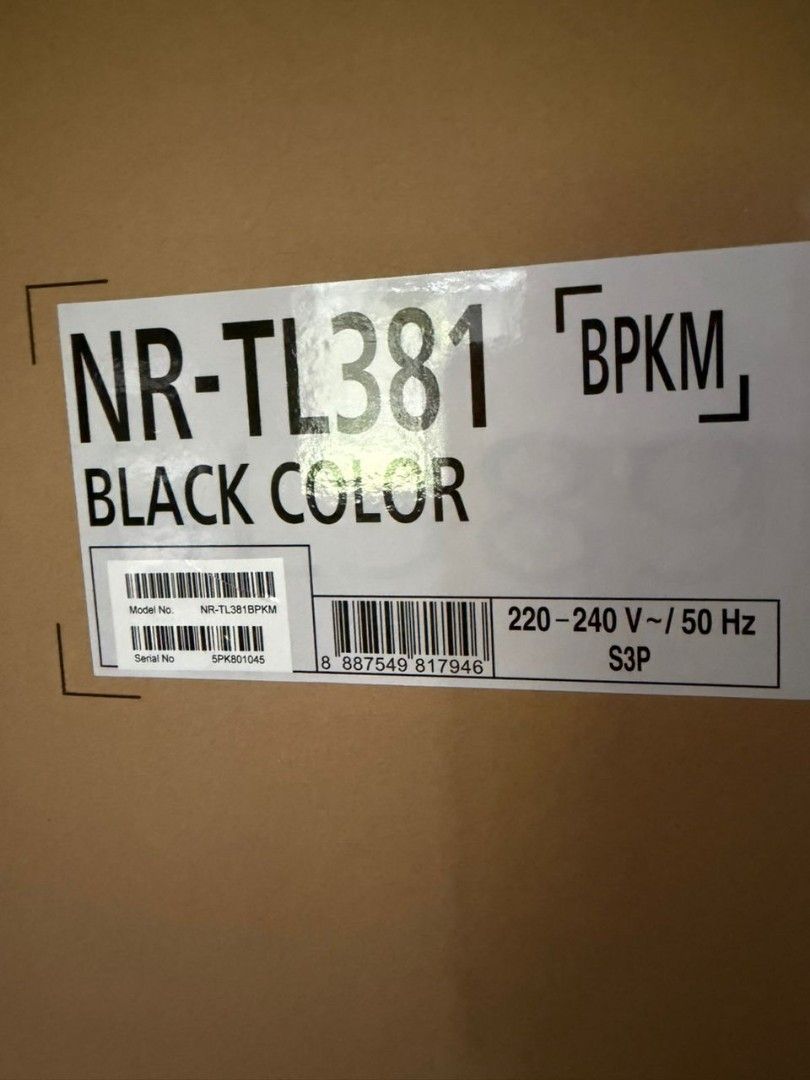Panasonic Refrigerator NR-TL381 Black Color, TV & Home Appliances ...