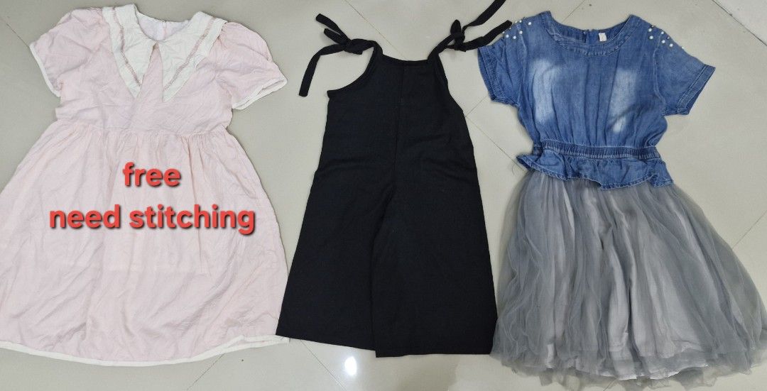 Take ALL Pink Dress with White Collar (Category: Babies & Kids Fashion) located in Malolos. Submitted by prelovedclothes_stuff (Listing ID 1406772164, Image 1). Description: take all for 85pesos with free 1pc dress black romper/ self tie can be fitted to 5to6yo soft maong tulle dress pwede pang panlakad 5to8yo free 1dress need stitching on the side.