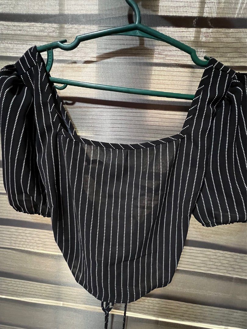 Puff Sleeve Crop Tops (Get 5 for 300) (Category: Blouses) located in Tuguegarao City. Submitted by aimurmere (Listing ID 1406706274, Image 1). Description: Backless tie back crop tops with puff sleeves ₱75 + sf each, if get all ₱300 + sf - Black and white striped - Light blue floral - White eyelet - Black lace - Baby pink puff sleeve off shoulder Reminder: these are preloved items, but rest assured they are all in good condition (see photos). Onl
